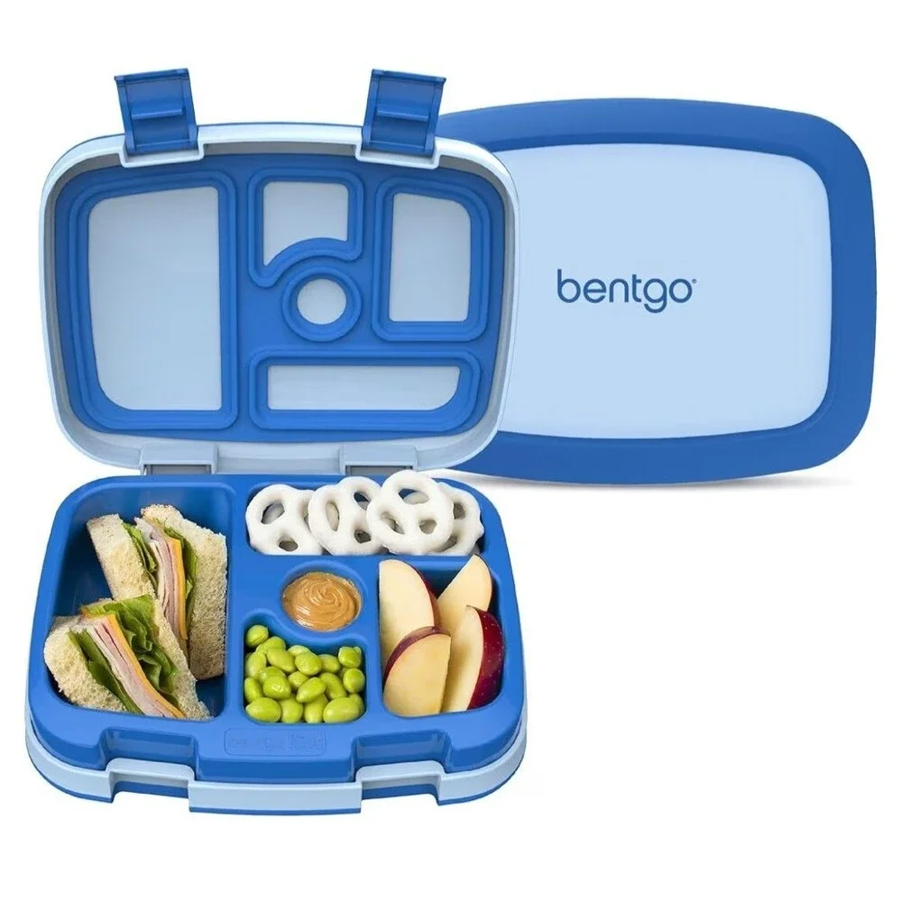Bentgo Kids Leak Proof 5 Compartment Lunch Box Blue & Yellow Lot of 2 School